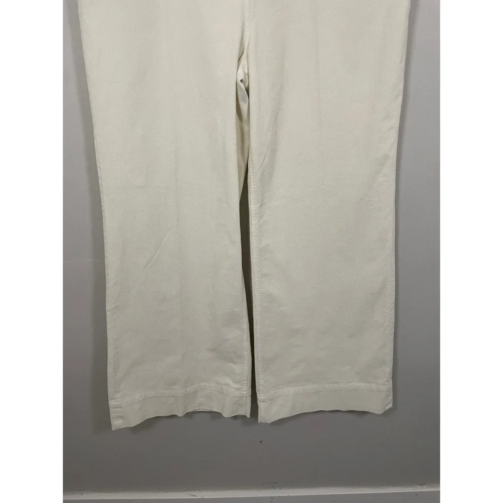 NWT J.Crew Wide Leg‎ Corduroy Trouser in Ivory Size 32 Classic Minimalist